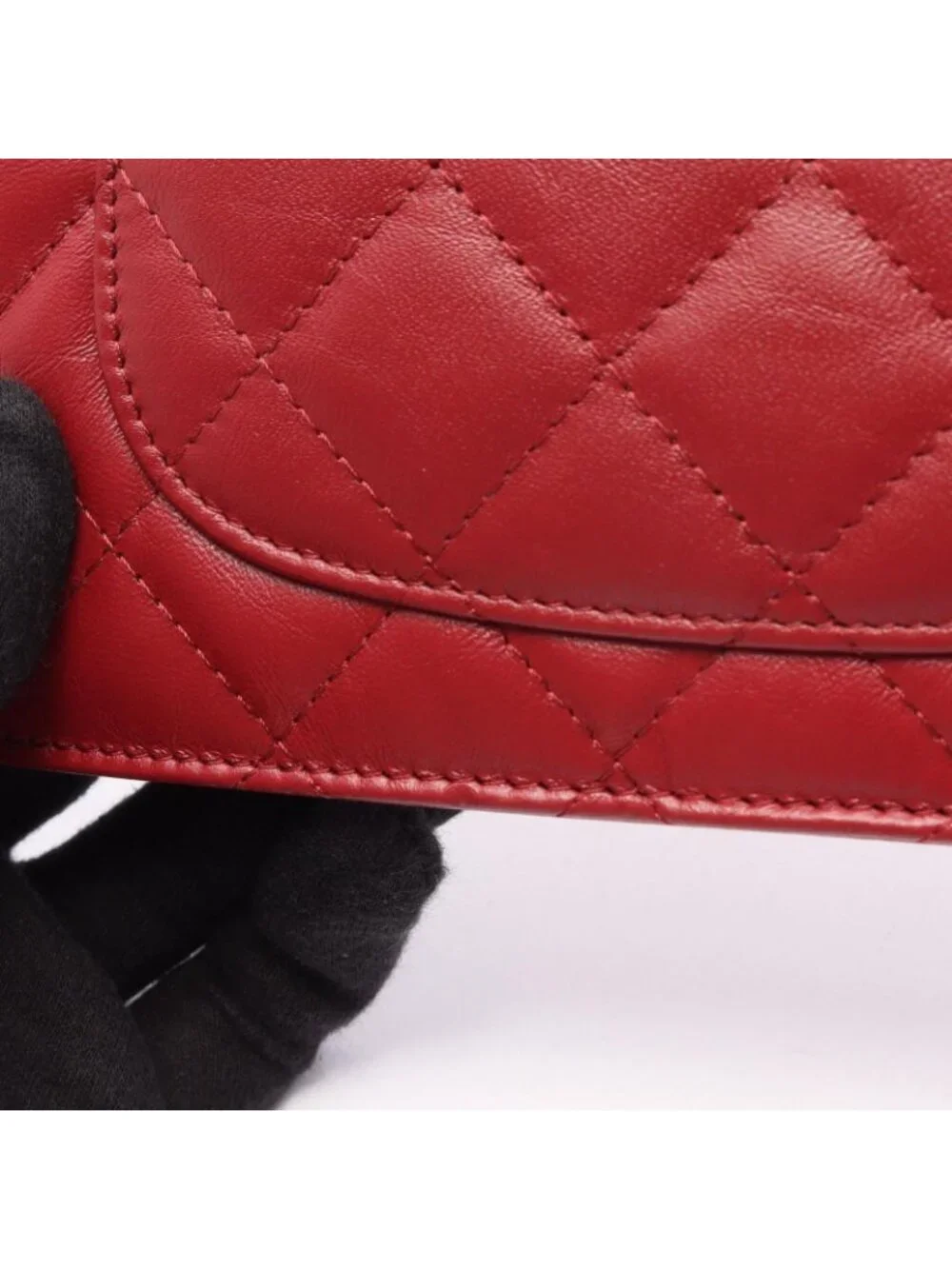 Chanel Shoulder Bag 2.55 Quilted Red Calfskin Chain Wallet